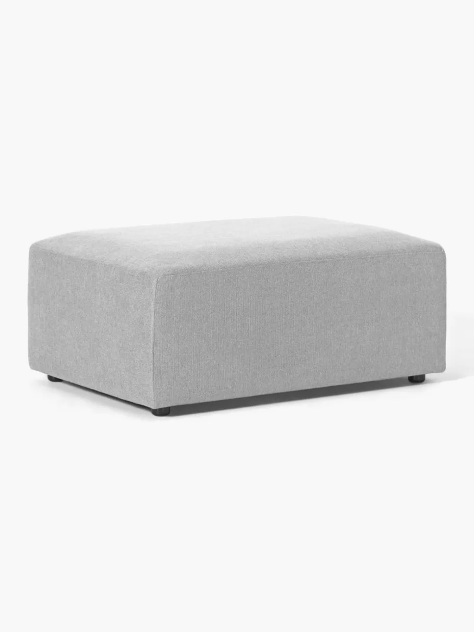 Hocker | Sofaserien-Westwing Collection Hocker Melva, B 99 x T 72 cm Webstoff Hellgrau