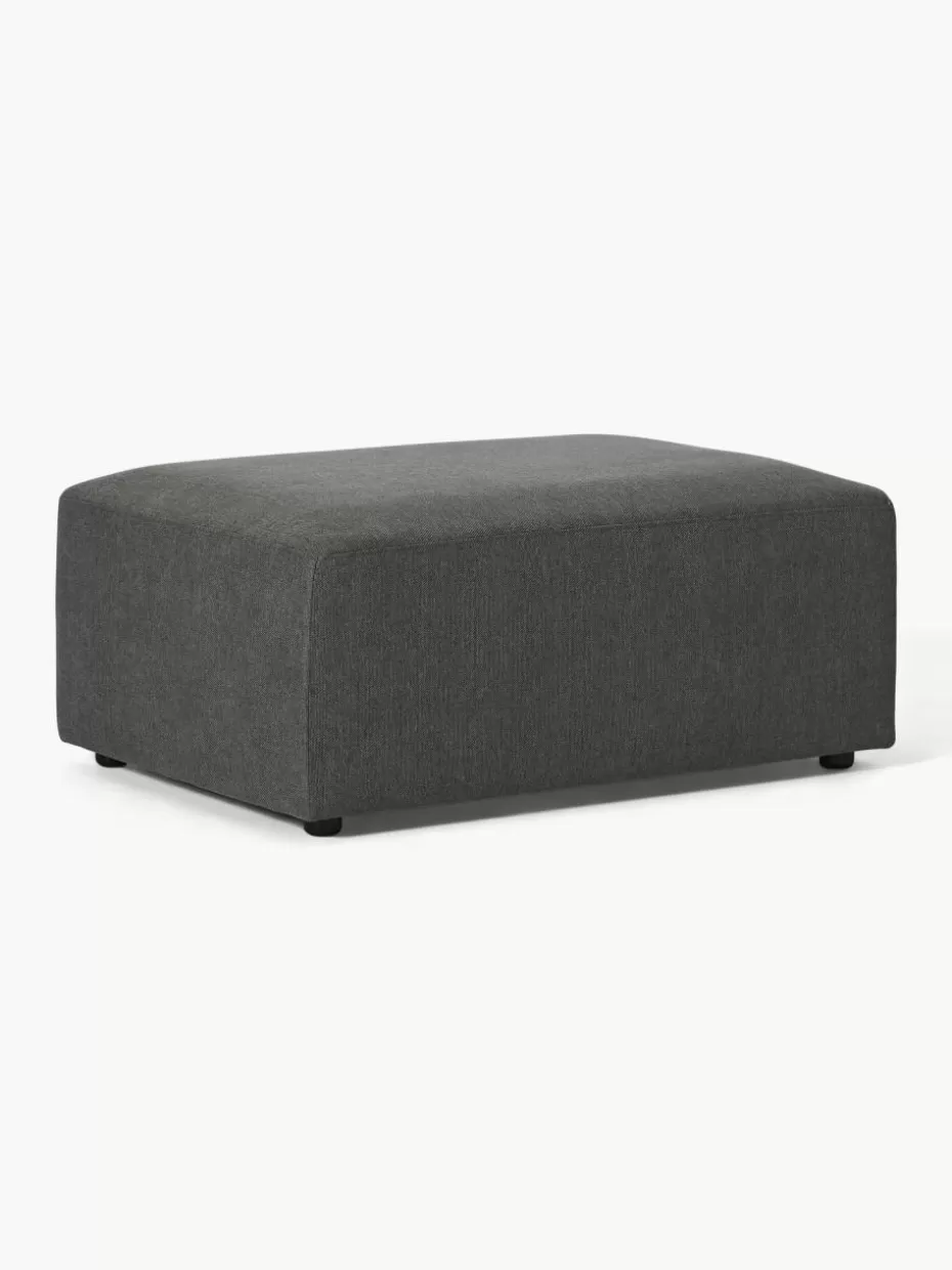 Hocker | Sofaserien-Westwing Collection Hocker Melva, B 99 x T 72 cm Webstoff Anthrazit