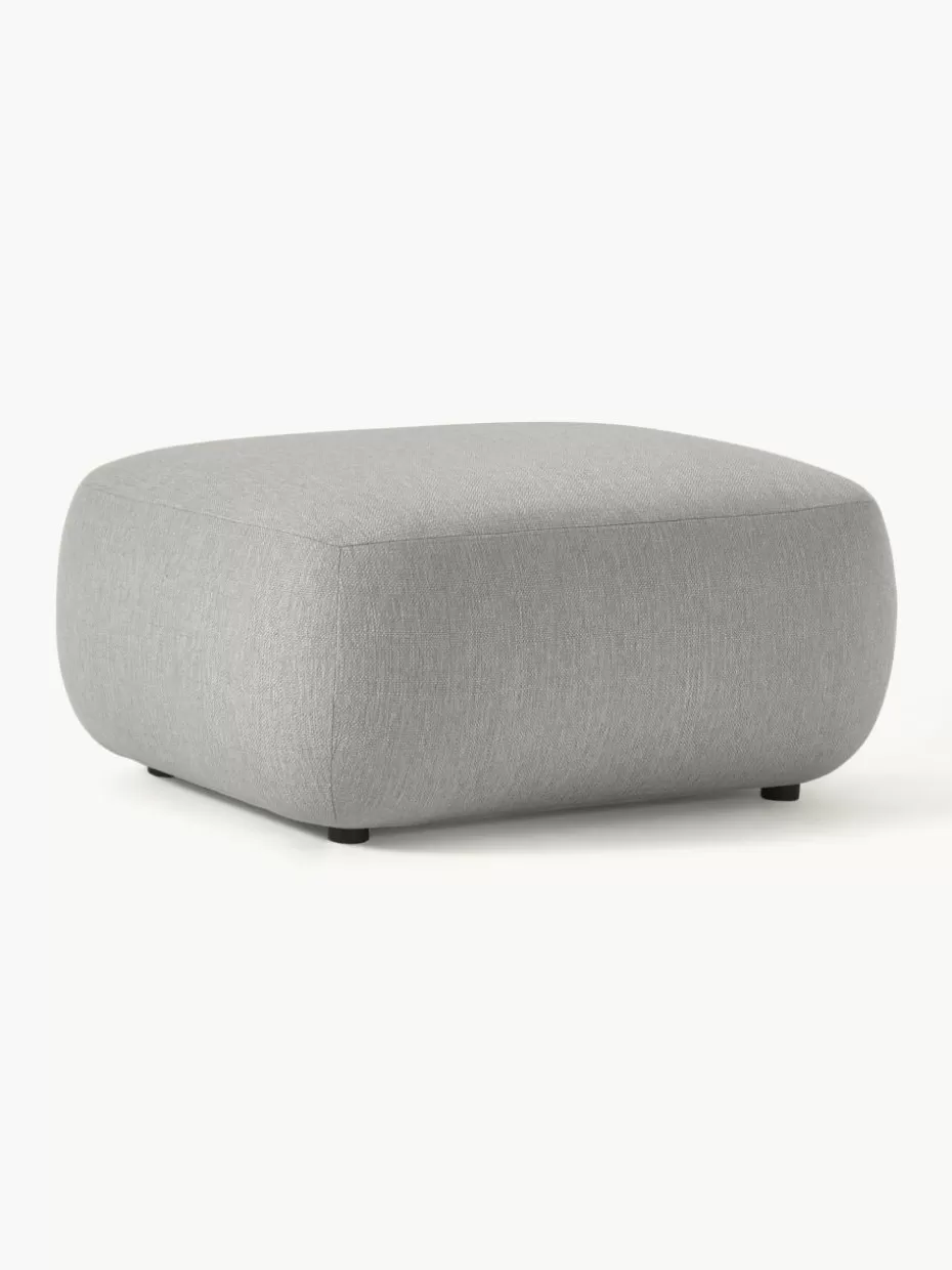 Hocker | Sofaserien-Westwing Collection Hocker Sofia Webstoff Grau