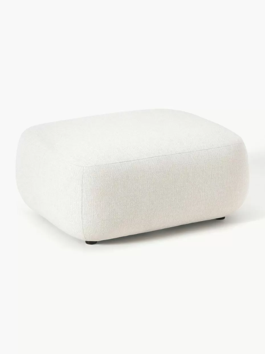Hocker | Sofaserien-Westwing Collection Hocker Sofia Webstoff Cremeweiß