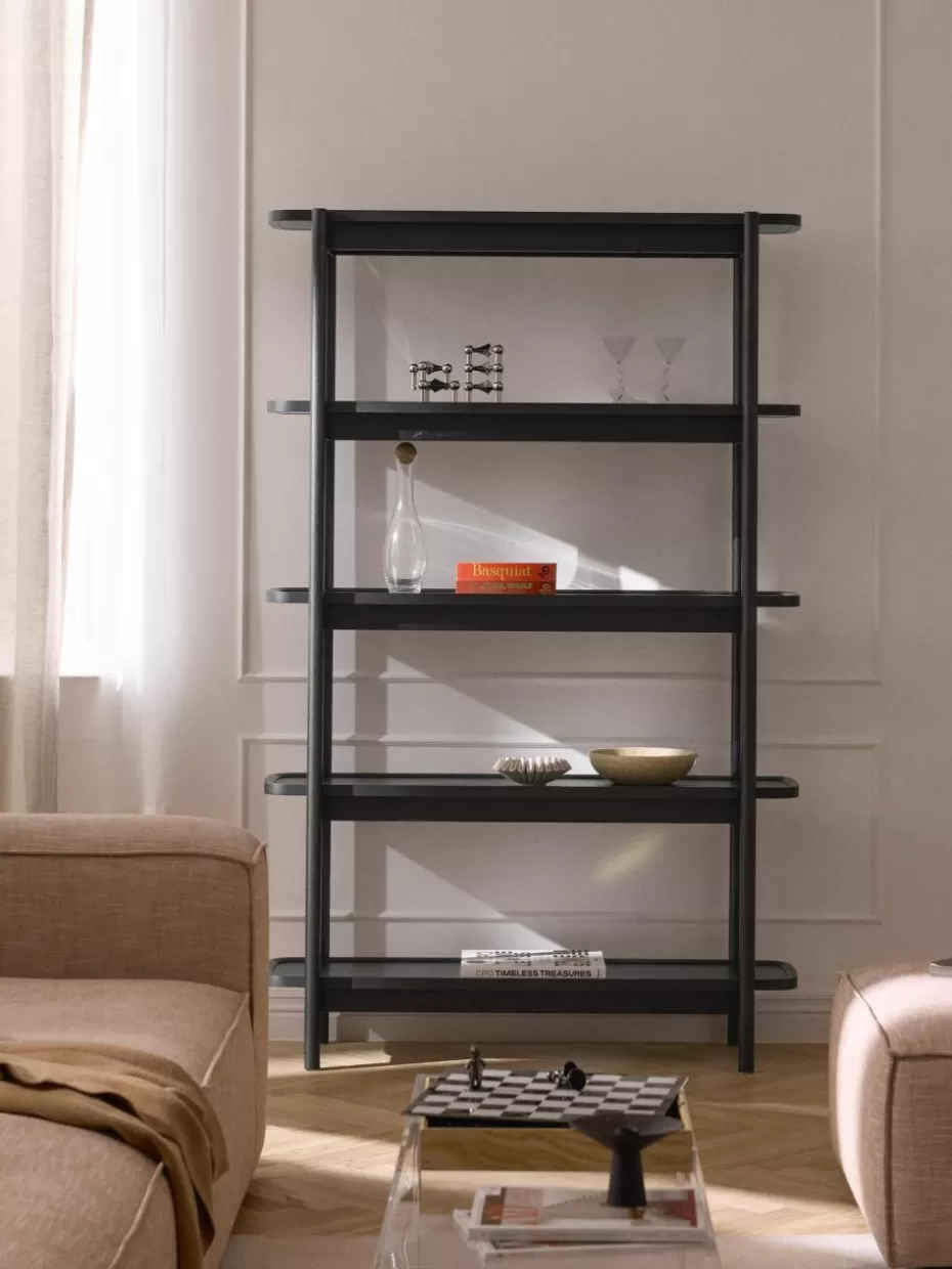 Regale-Westwing Collection Hohes Holz-Regal Libby Schwarz