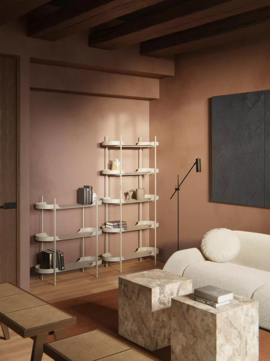 Regale-Westwing Collection Hohes Metall-Regal Taru Hellbeige, matt