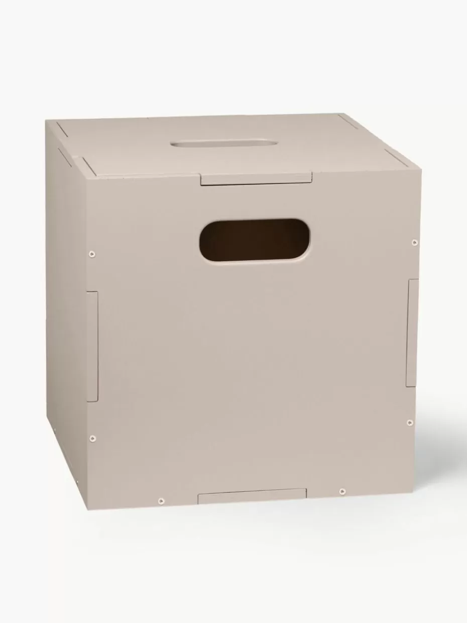 Aufbewahrung-Nofred Holz-Aufbewahrungsbox Cube Hellbeige