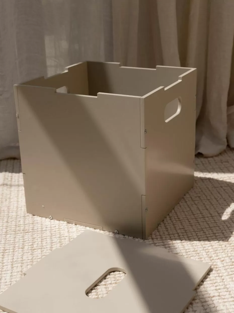 Aufbewahrung-Nofred Holz-Aufbewahrungsbox Cube Hellbeige