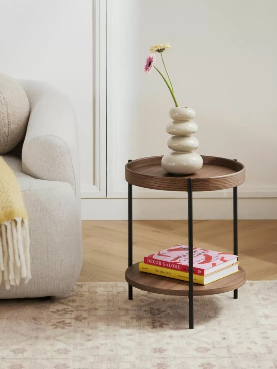 Nachttische | Beistelltische-Westwing Collection Holz-Beistelltisch Renee Walnussholz