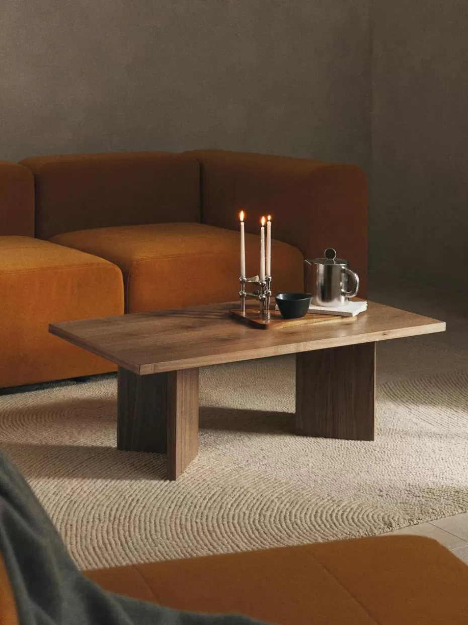 Couchtische-Westwing Collection Holz-Couchtisch Toni Eichenholz, dunkelbraun lackiert