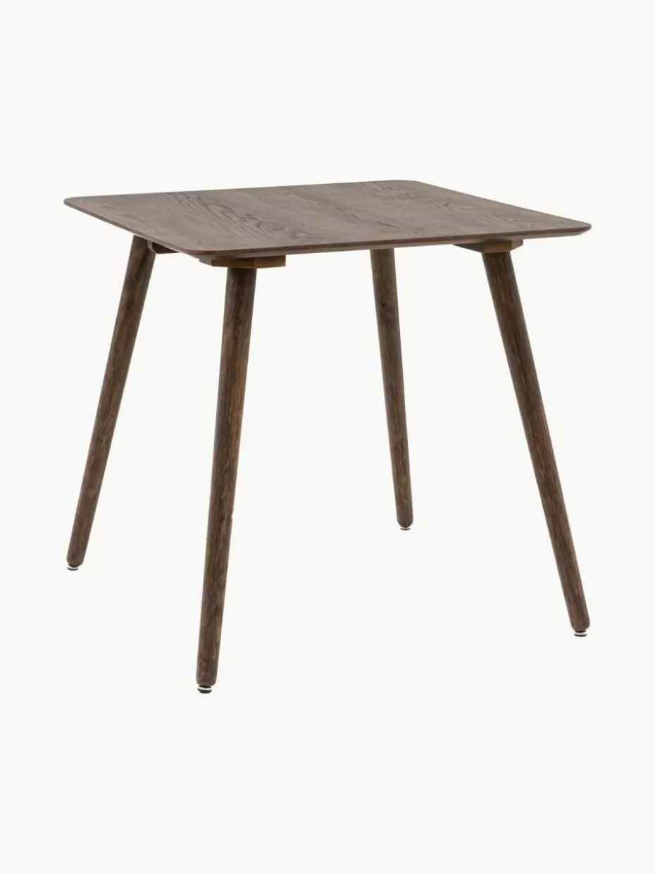 Esstische-Westwing Holz-Esstisch Hatfield, 77 x 77 cm Eichenholz, dunkel lackiert