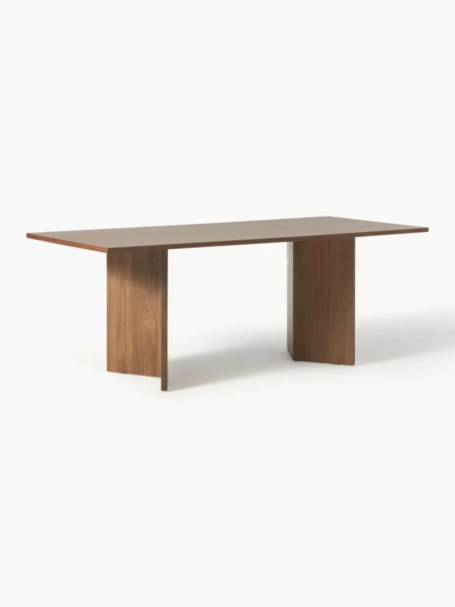 Esstische-Westwing Collection Holz-Esstisch Toni, 200 x 90 cm Eichenholz, dunkelbraun lackiert