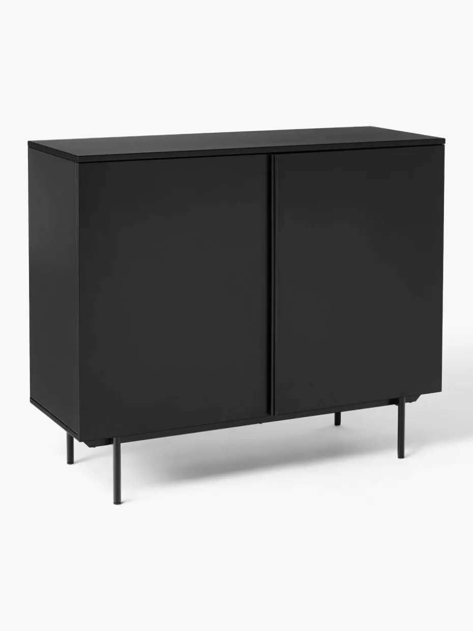 Kommoden & Sideboards | Kommoden & Sideboards-Westwing Collection Holz-Highboard Elona Schwarz, matt