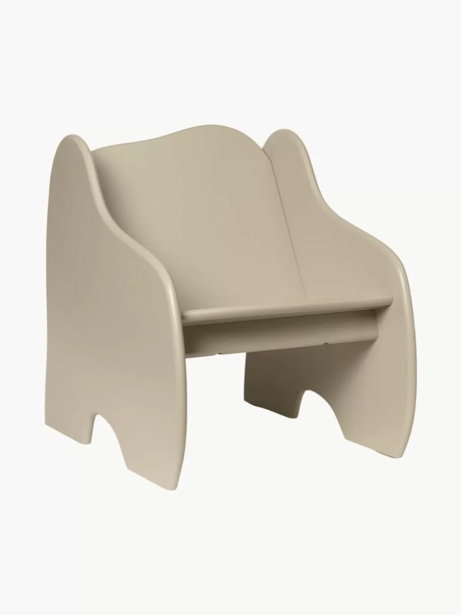 Stühle-ferm LIVING Kids Holz-Loungekinderstuhl Slope mit Bücherregal Hellbeige
