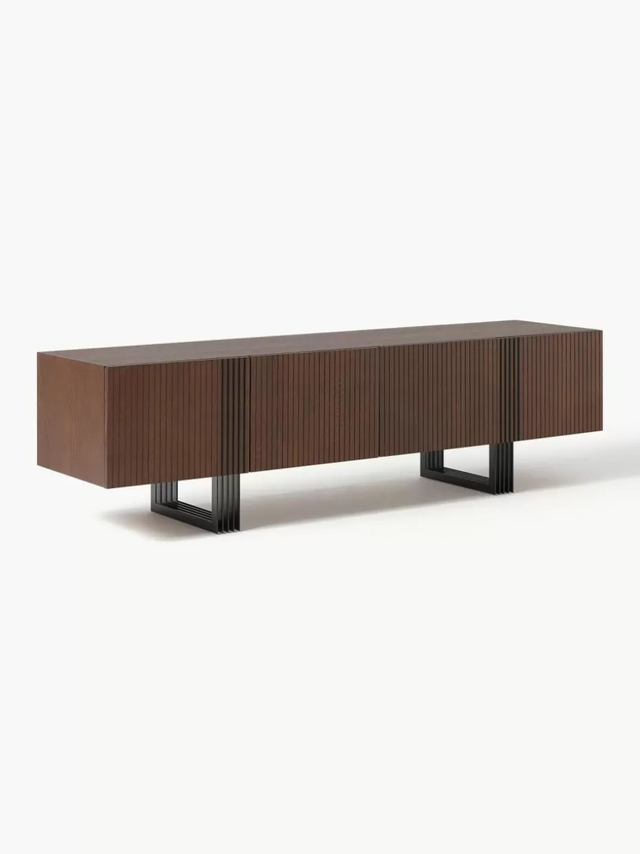 Kommoden & Sideboards-Westwing Collection Holz-Lowboard Ross Eichenholz, dunkelbraun lackiert