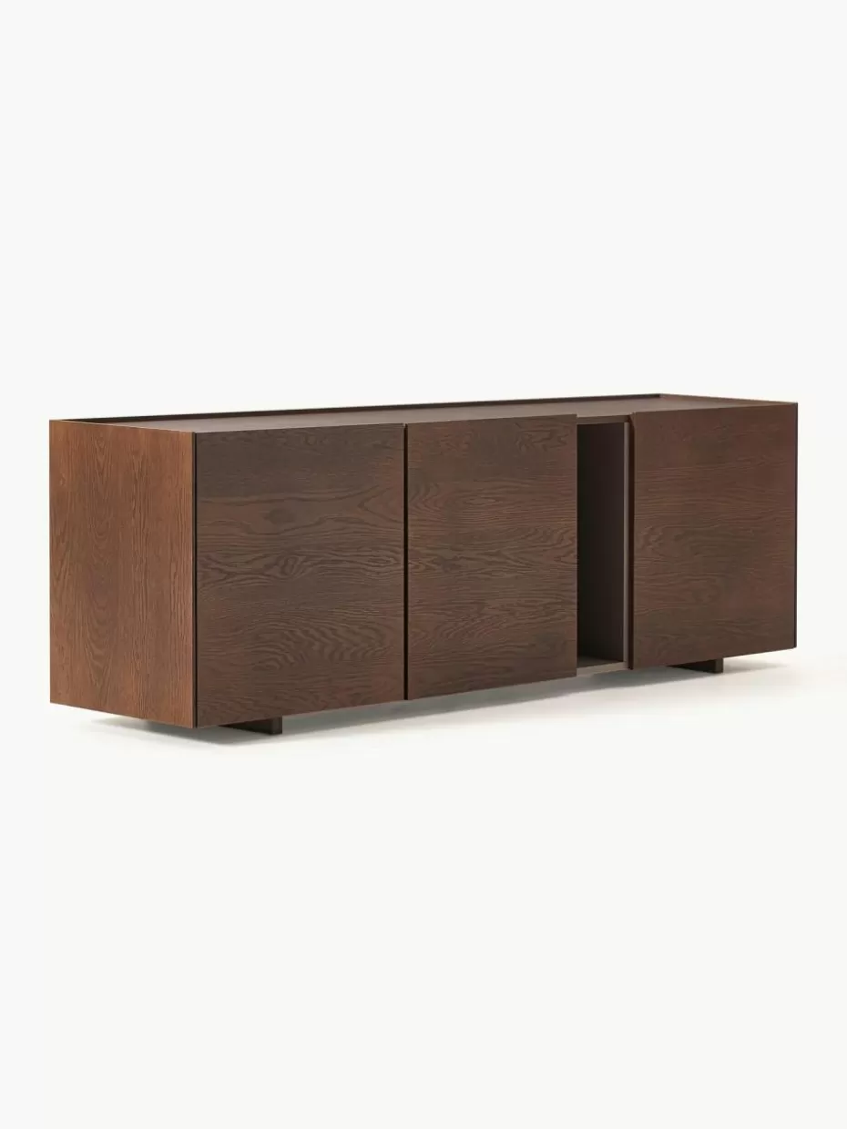Kommoden & Sideboards-Westwing Collection Holz-Sideboard Larsen Eichenholz, dunkelbraun lackiert