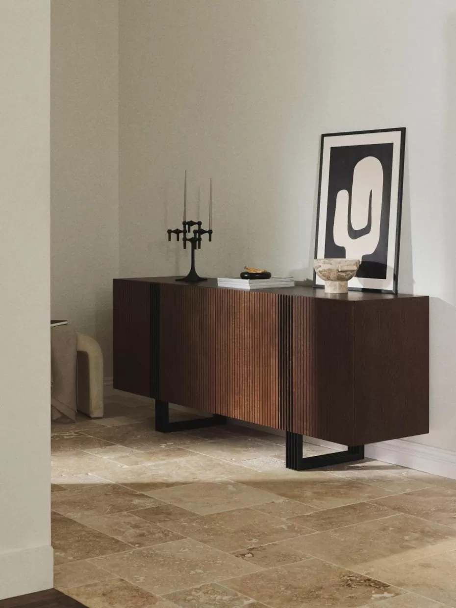 Kommoden & Sideboards | Kommoden & Sideboards-Westwing Collection Holz-Sideboard Ross Eichenholz, dunkelbraun lackiert