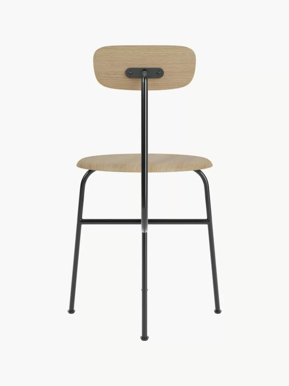 Stühle-Audo Copenhagen Holzstuhl Afteroom mit Metall-Gestell Helles Eichenholz, Schwarz