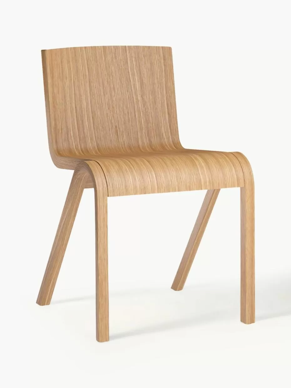 Stühle-Audo Copenhagen Holz-Stuhl Ready Dining Eichenholz, hell lackiert