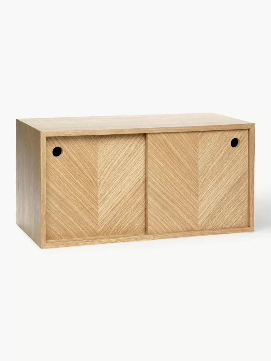 Regale-Hübsch Holz-Wandregal Herringbone mit Fischgrätmuster