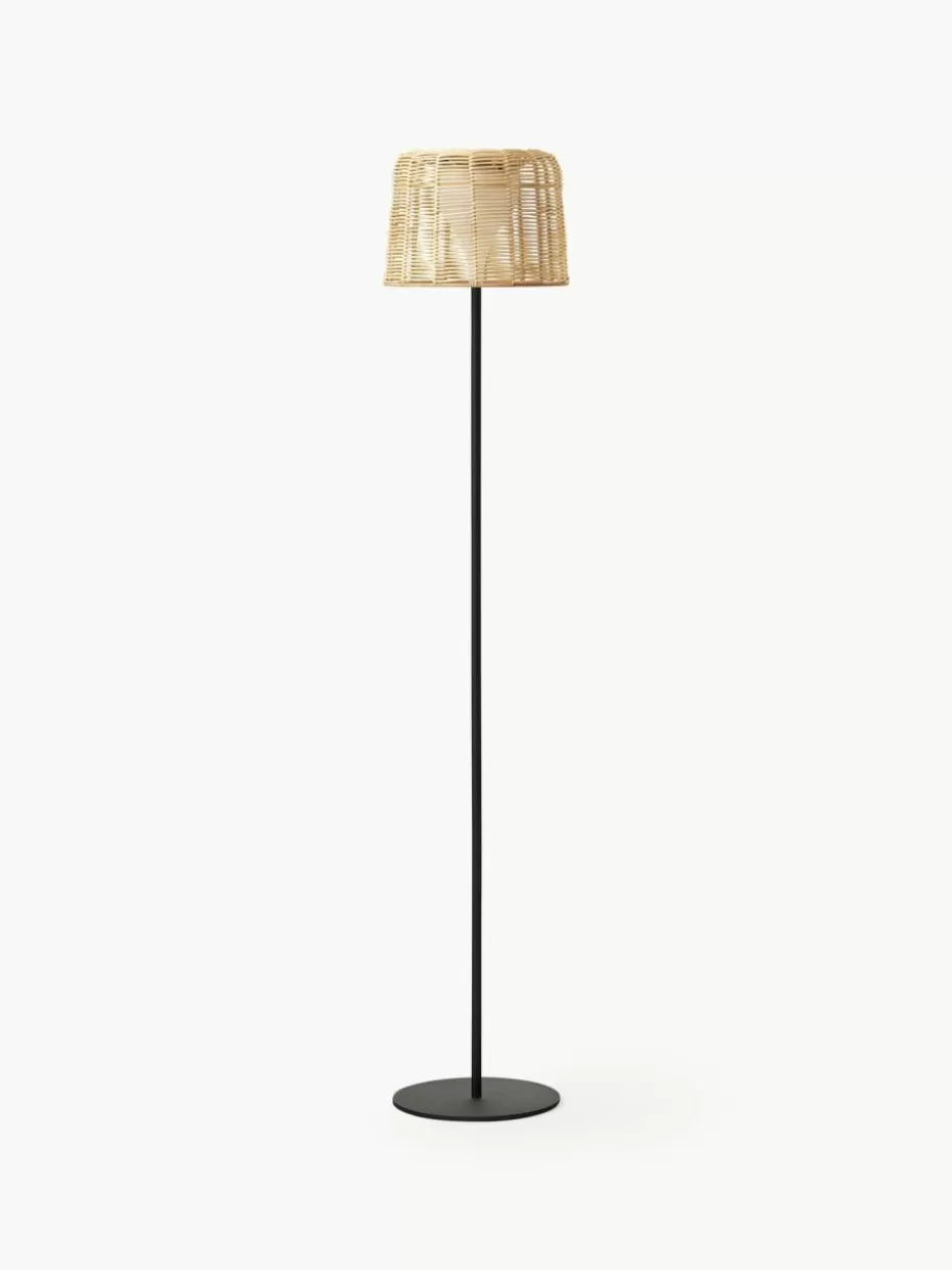 Outdoor Stehlampen-Westwing Collection In- & Outdoor Solar LED-Lampe Kyra mit Rattanschirm