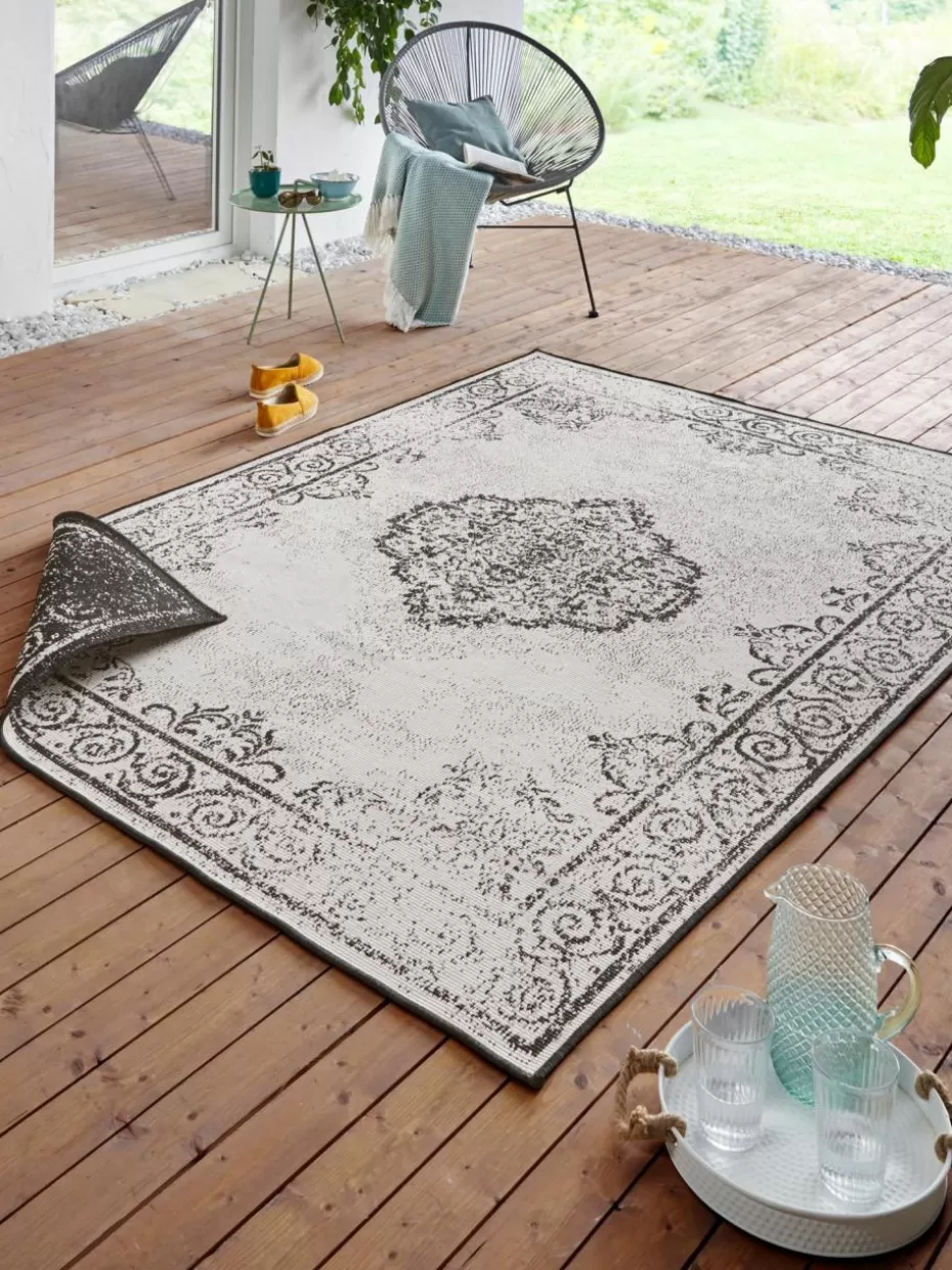 Outdoor Teppiche-Westwing In- & Outdoor-Wendeteppich Cebu Hellgrau, Dunkelgrau