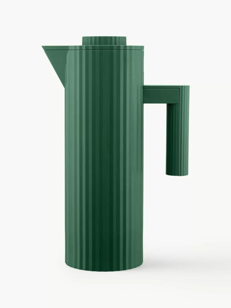 Kannen & Karaffen-Alessi Isolierkanne Plissé, 1 L Dunkelgrün