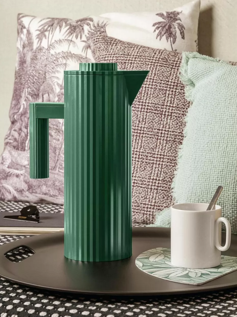 Kannen & Karaffen-Alessi Isolierkanne Plissé, 1 L Dunkelgrün