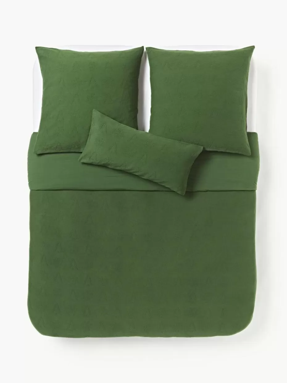 Weihnachtsbettwäsche | Bettwäsche-Westwing Collection Jacquard-Bettdeckenbezug Sanvi mit Weihnachtsmotiv
