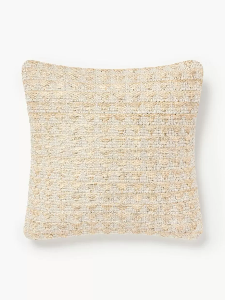 Dekokissen-Westwing Collection Jute-Kissenhülle Flint mit geometrischem Muster
