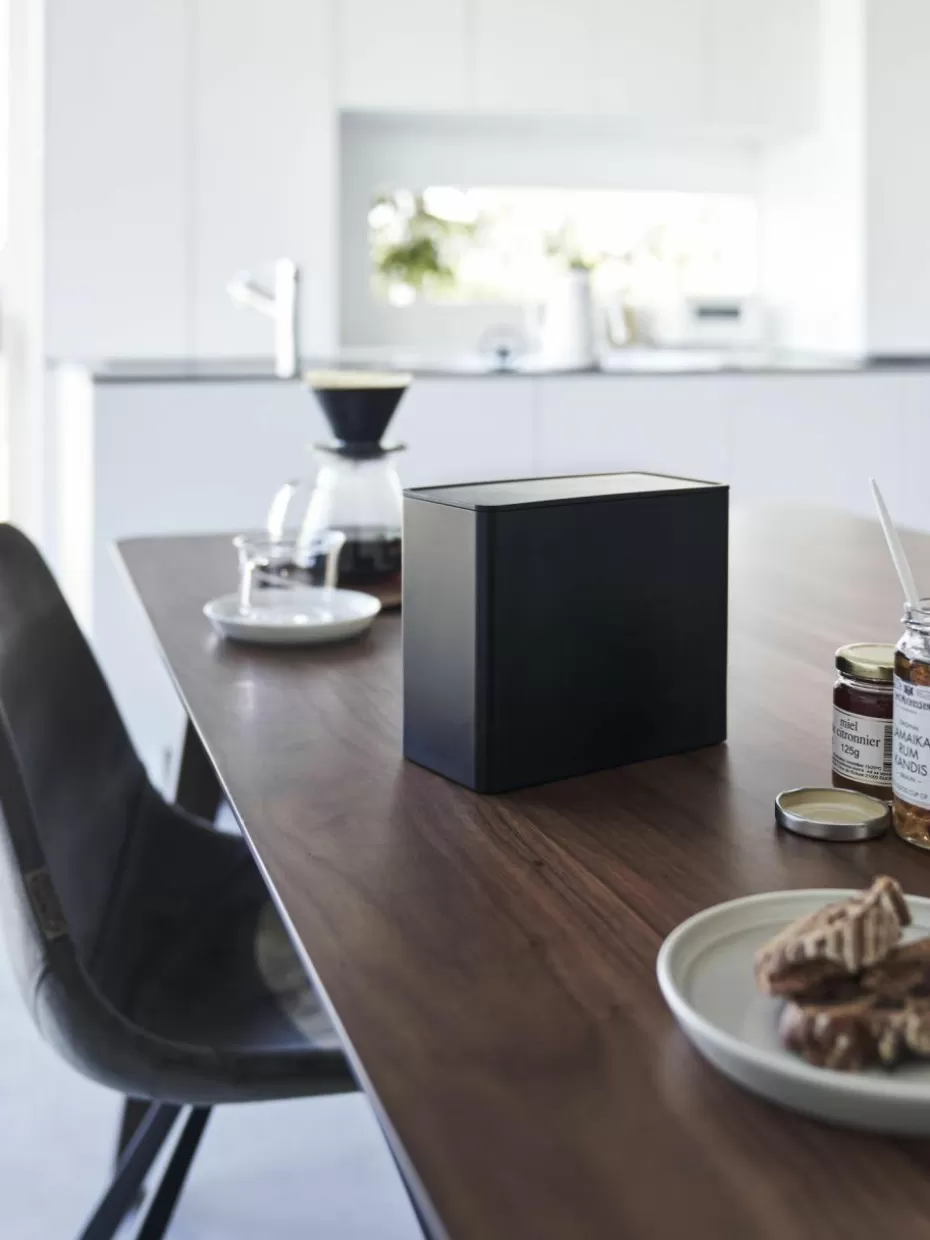 Küchenaufbewahrung-Yamazaki Kaffeefilterbox Tower aus Metall Schwarz, matt