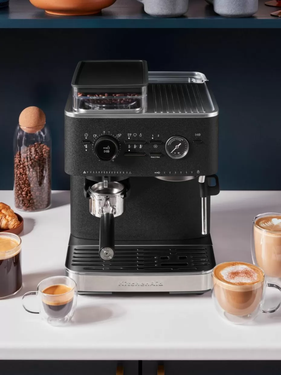 Kaffeemaschinen-KitchenAid Kaffeemaschine Burr mit Siebträger Schwarz, matt