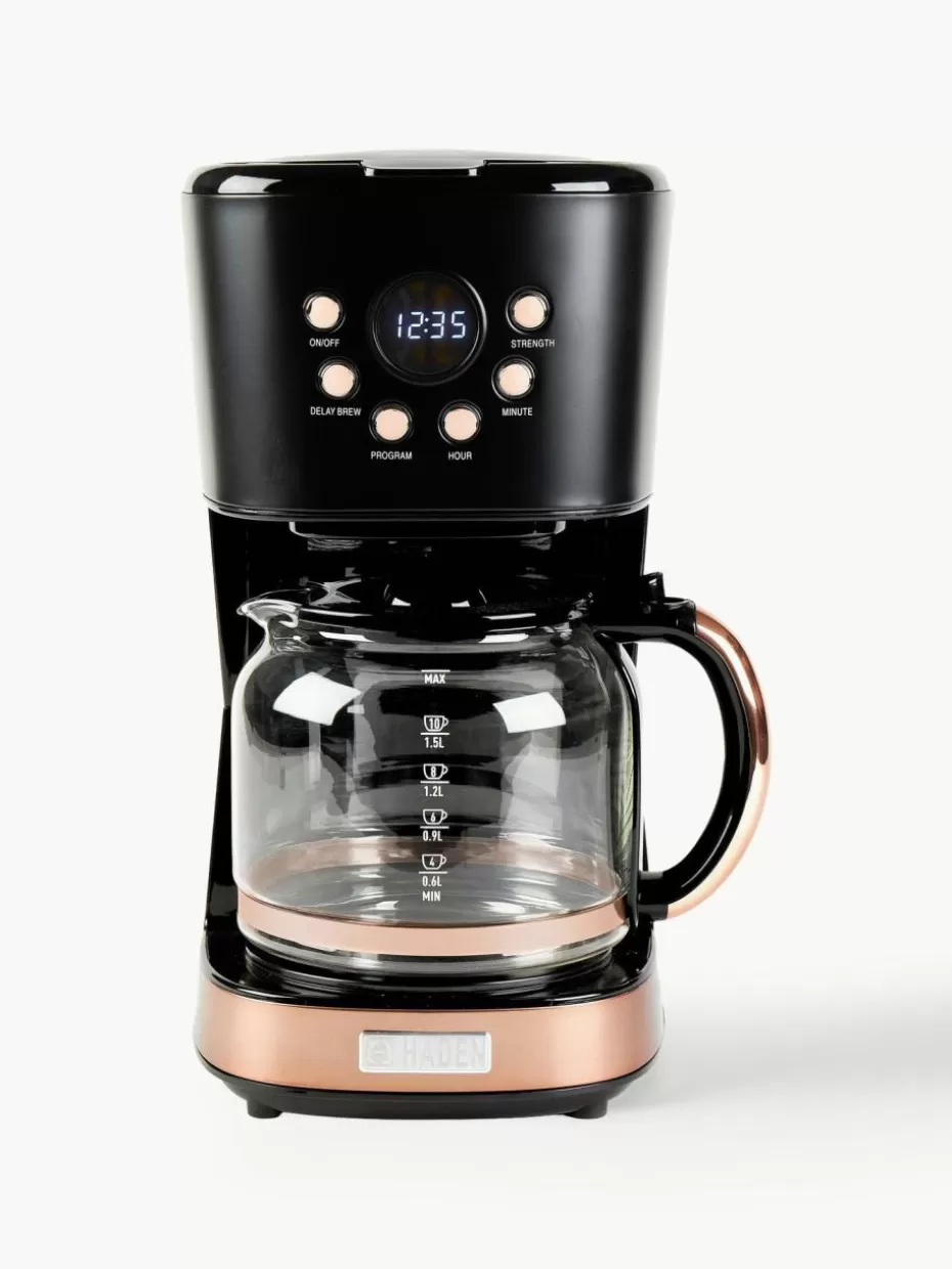 Kaffeemaschinen-Haden Kaffeemaschine Heritage Schwarz, Rosa mit Metallic-Finish