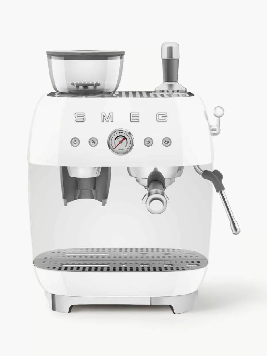 Kaffeemaschinen-Smeg Kaffeemaschine 50's Style mit Siebträger Weiß, glänzend
