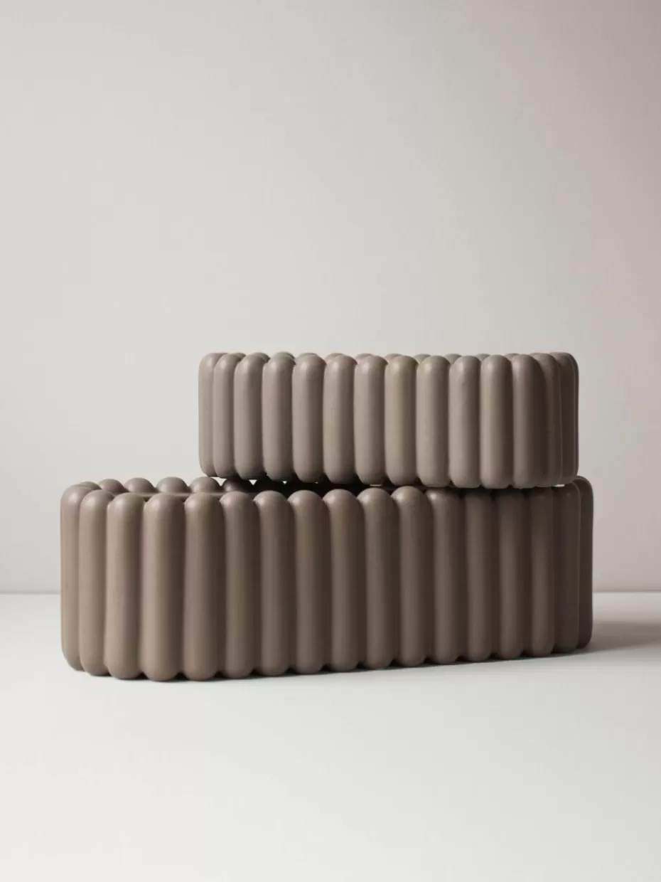 Blumentöpfe-DBKD Keramik-Übertopf Mist, B 48 cm Taupe, matt