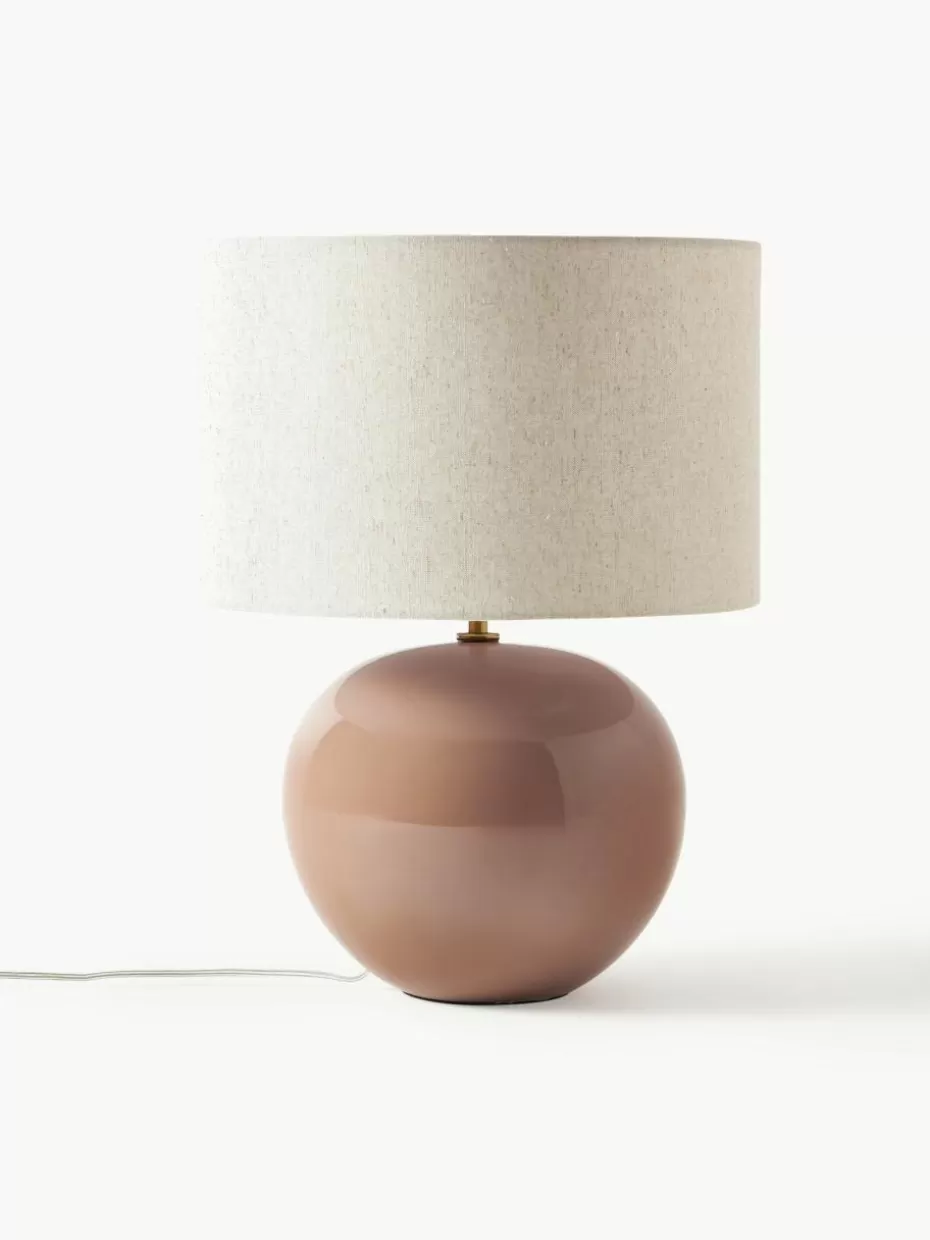Nachttischlampen-Westwing Collection Keramik-Tischlampe Marin Nougat, Hellbeige
