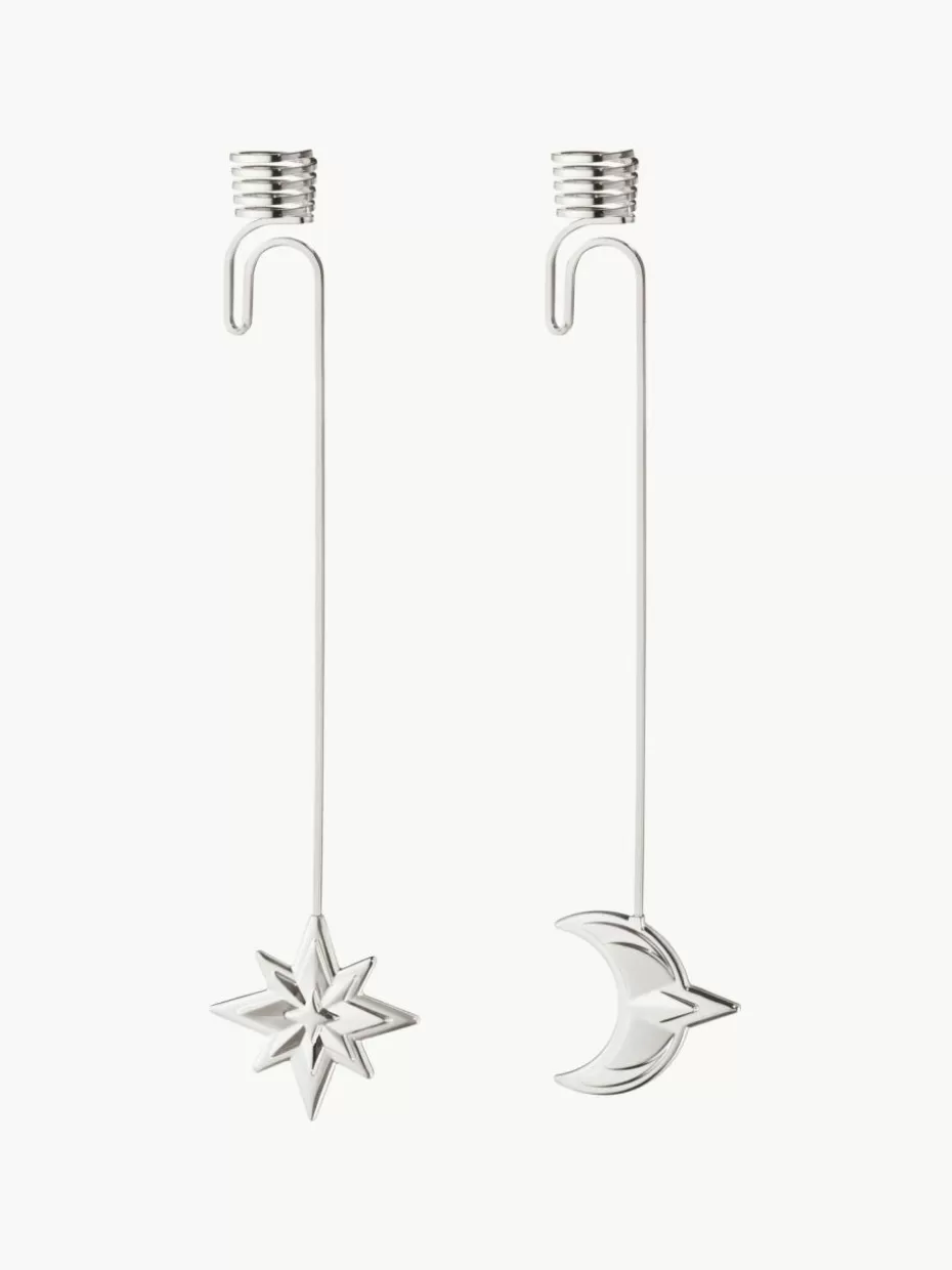 Weihnachtskerzen & Kerzenhalter | Romantische Details-Georg Jensen Kerzenhalter CC, 2er-Set Silberfarben