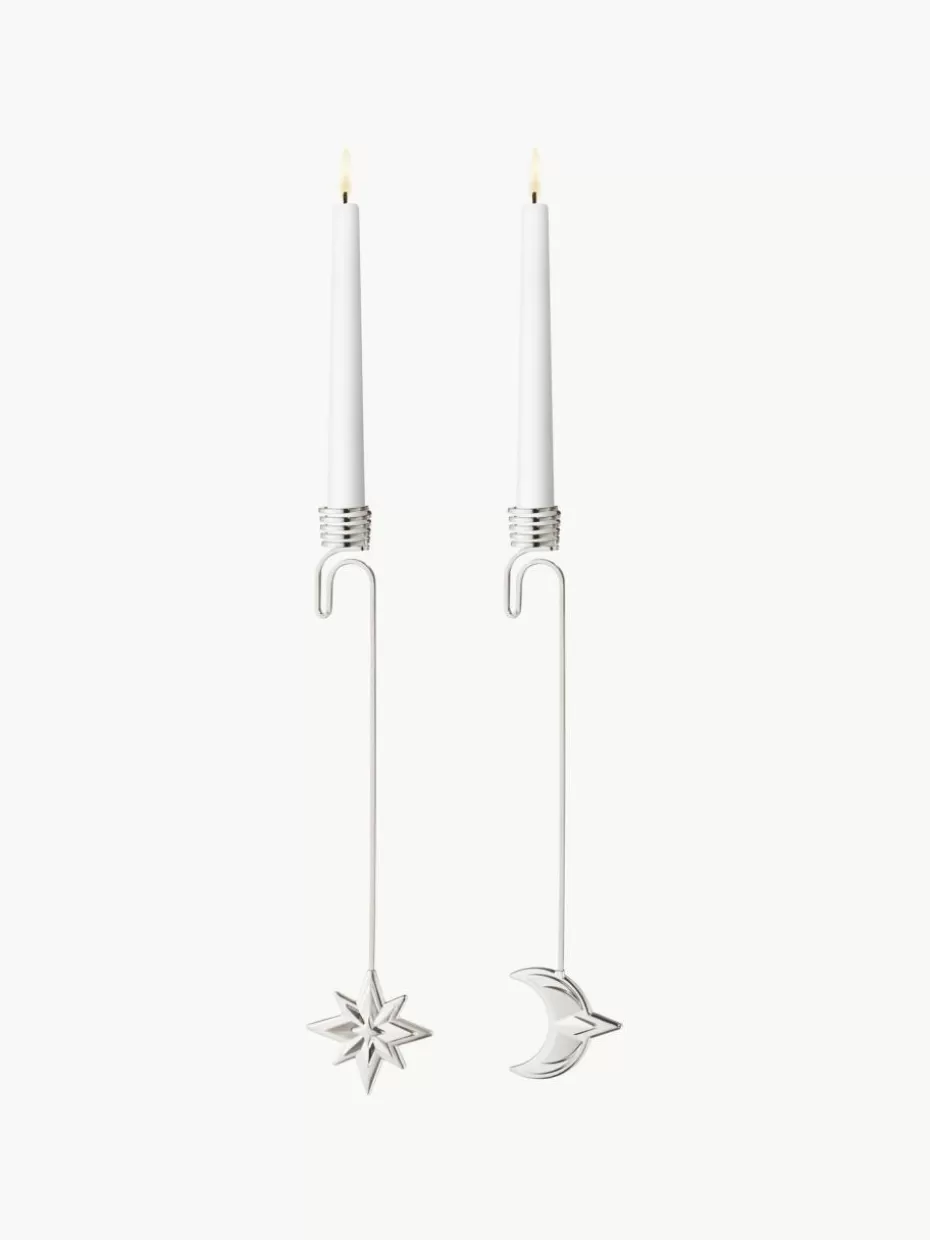 Weihnachtskerzen & Kerzenhalter | Romantische Details-Georg Jensen Kerzenhalter CC, 2er-Set Silberfarben