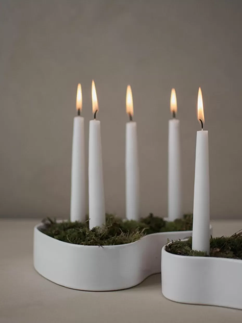 Kerzenständer & Kerzenhalter-DBKD Kerzenhalter Fill Me Up aus Keramik, B 25 cm Weiß, glänzend
