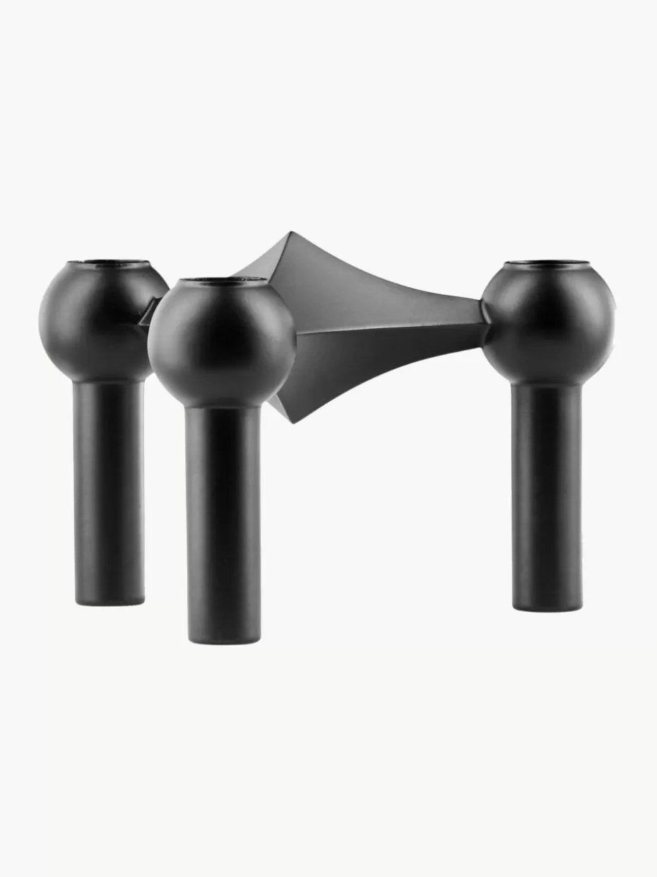 Weihnachtskerzen & Kerzenhalter | Kerzenständer & Kerzenhalter-Stoff Nagel Kerzenhalter Schwarz, matt