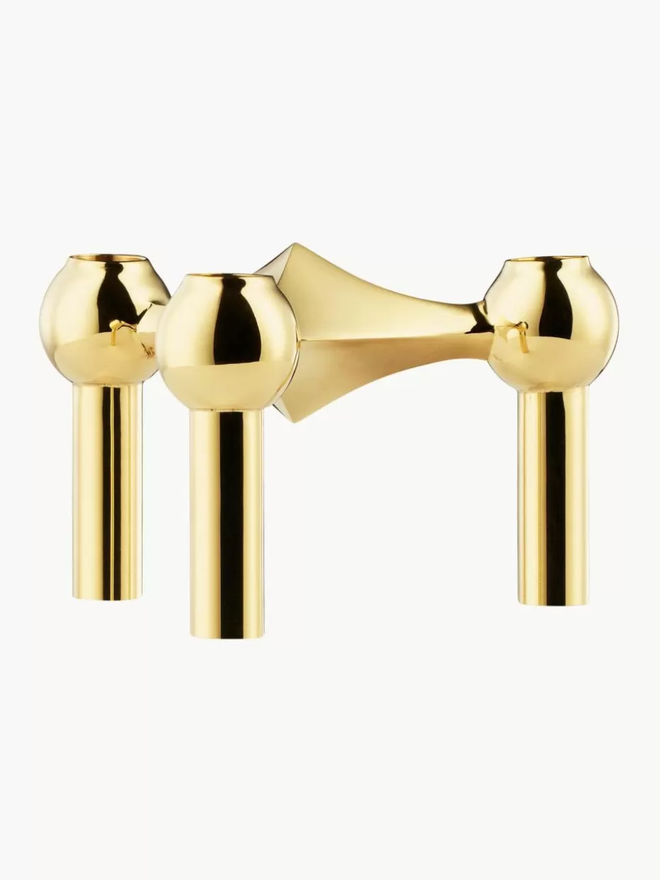 Weihnachtskerzen & Kerzenhalter | Kerzenständer & Kerzenhalter-Stoff Nagel Kerzenhalter Goldfarben, glänzend