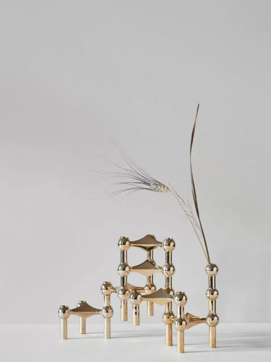 Weihnachtskerzen & Kerzenhalter | Kerzenständer & Kerzenhalter-Stoff Nagel Kerzenhalter Goldfarben, glänzend