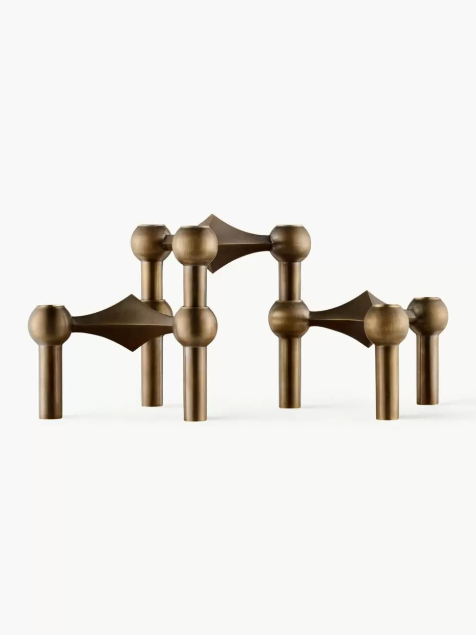 Kerzenständer & Kerzenhalter-Stoff Nagel Kerzenhalter , 3er-Set Messing, matt