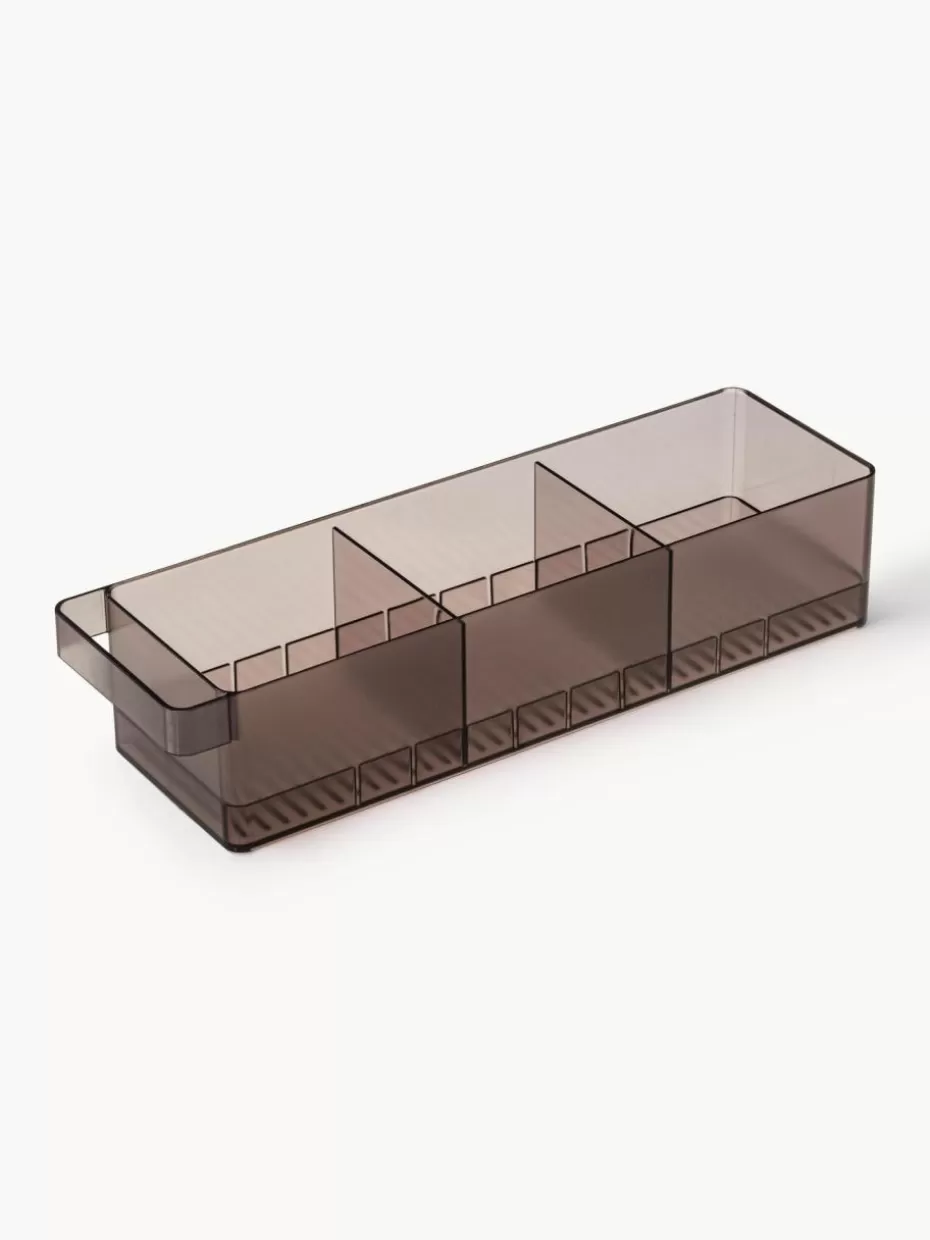 Küchenaufbewahrung-Yamazaki Kühlschrank-Organizer Tower mit Trennwänden Nougat