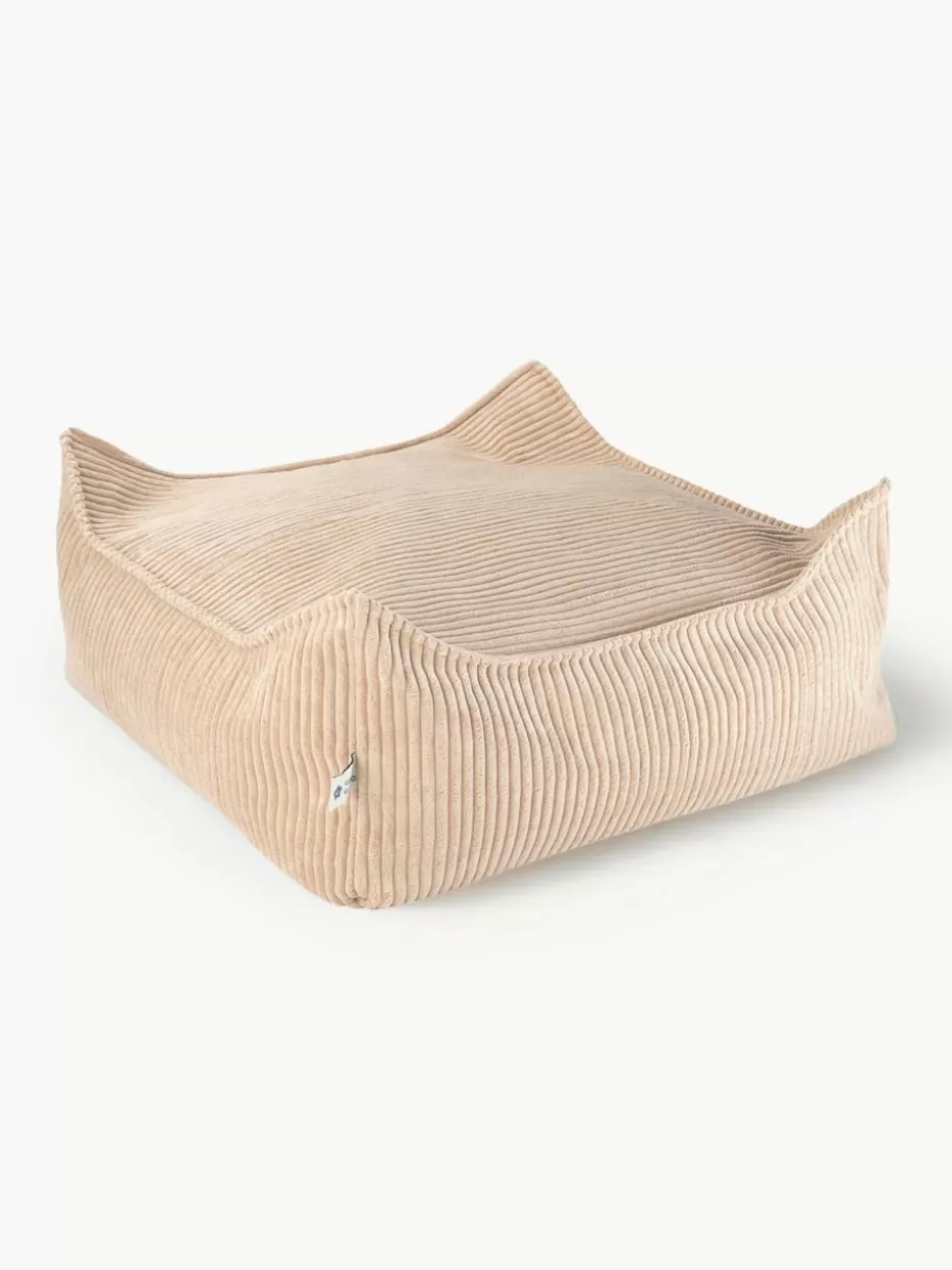 Sitzsäcke-Wigiwama Kinder-Bodenkissen Sugar aus Cord Cord Beige