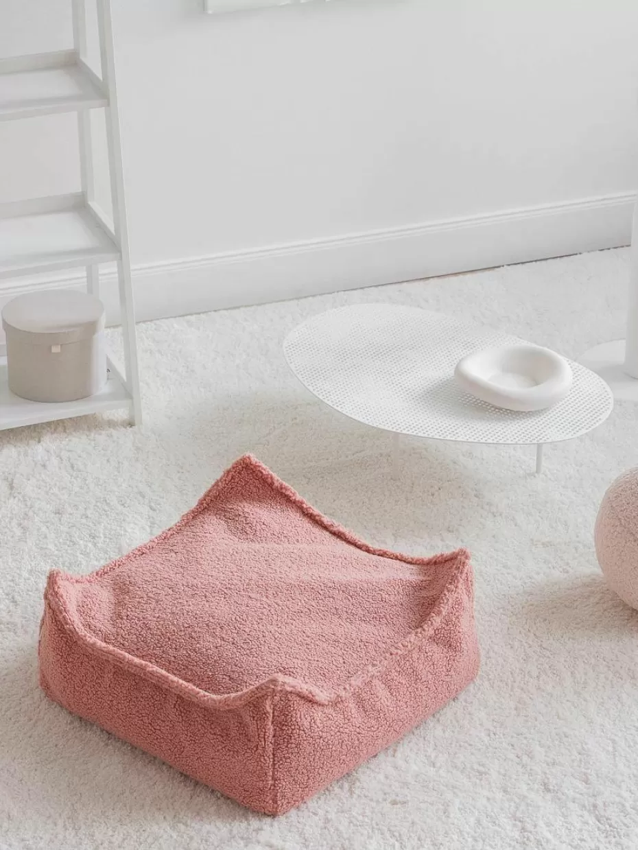 Sitzsäcke-Wigiwama Kinder-Bodenkissen Sugar aus Teddy Teddy Hellrosa
