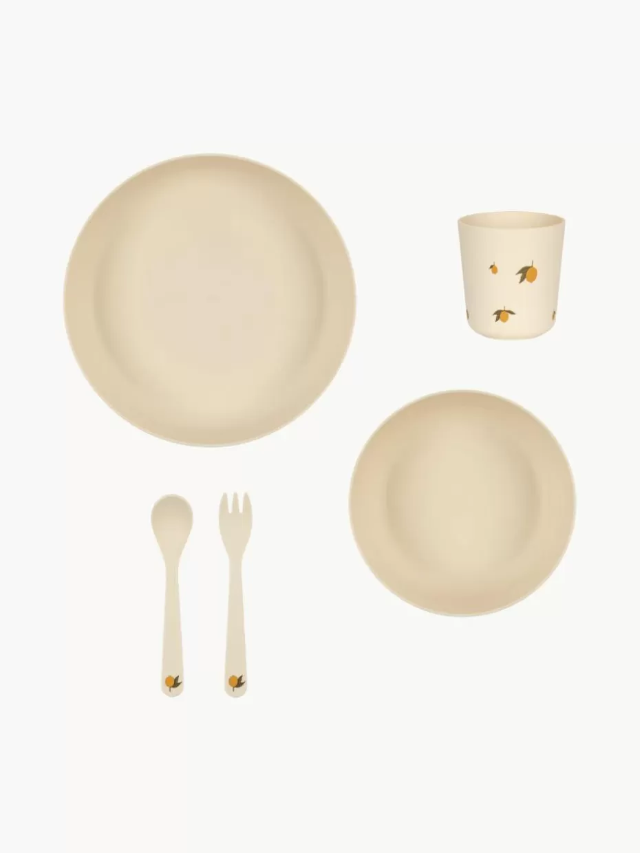 Kindergeschirr-Konges Slojd Kindergeschirr-Set Lemon, 5-tlg. Zitronen-Motiv