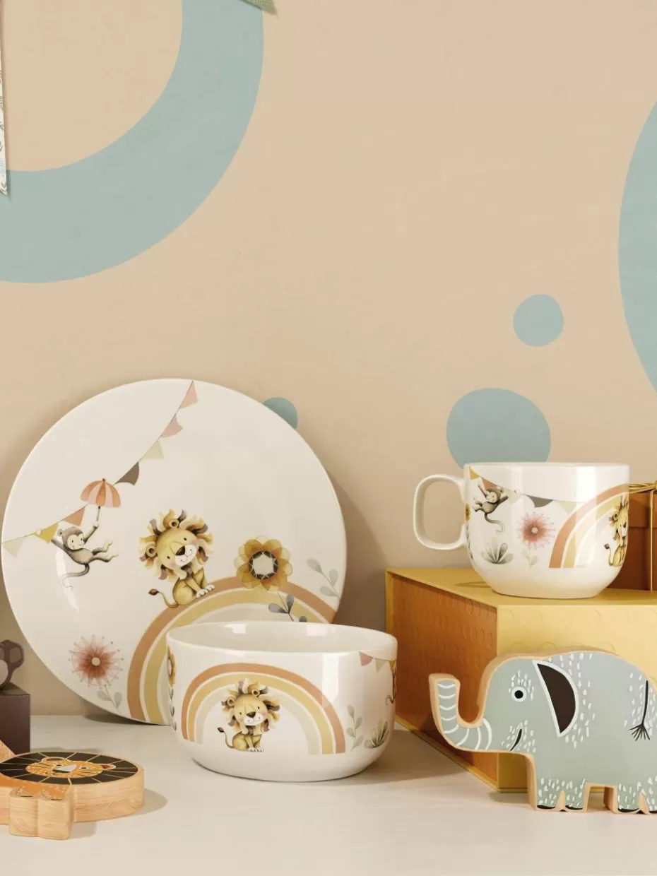 Kindergeschirr-Villeroy & Boch Kinder-Geschirr-Set Roar Like A Lion aus Porzellan, 1 Person (3-tlg.)
