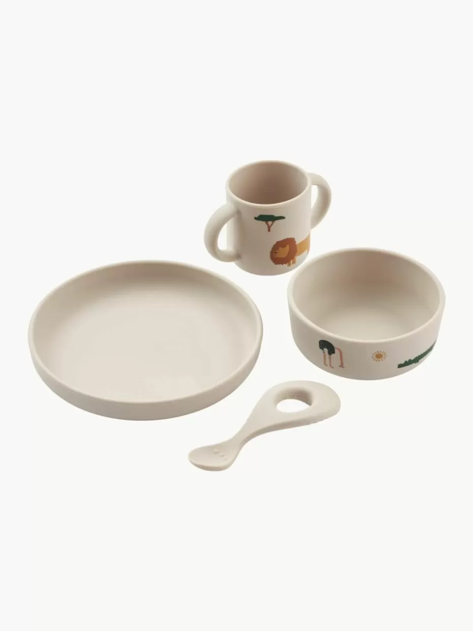 Kindergeschirr-Liewood Kindergeschirr-Set Vivi, 4-tlg. Hellbeige, Mehrfarbig