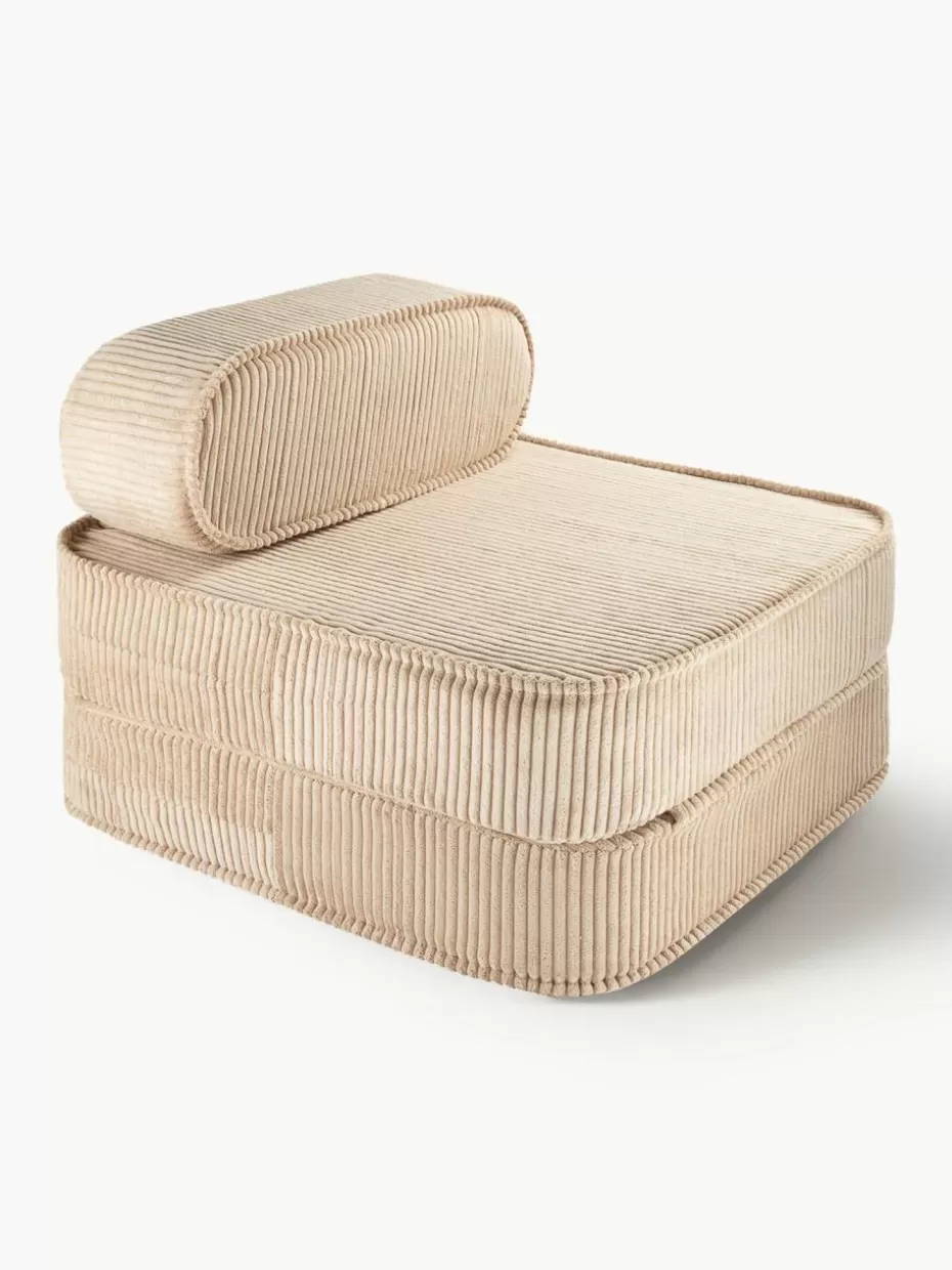 Sitzsäcke-Wigiwama Kinder-Klappsessel Sugar aus Cord Cord Beige