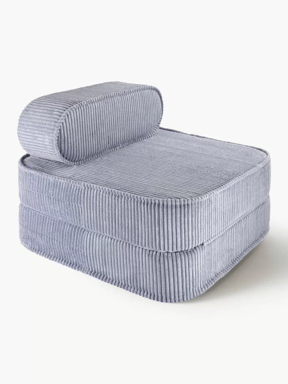 Sitzsäcke-Wigiwama Kinder-Klappsessel Sugar aus Cord Cord Graublau