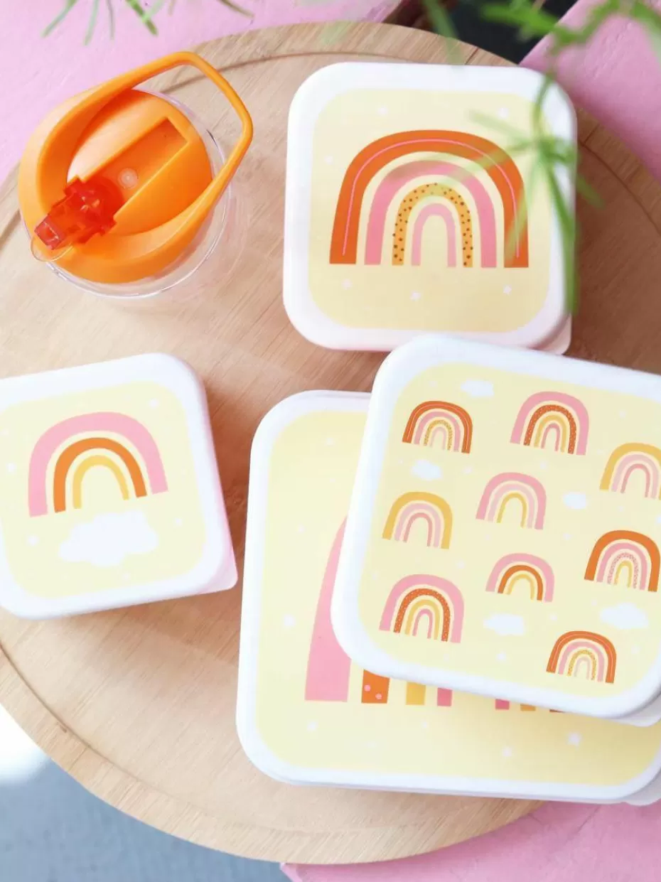 Brotboxen & Flaschen-A Little Lovely Company Kinder-Lunchboxen Rainbows, 4er-Set