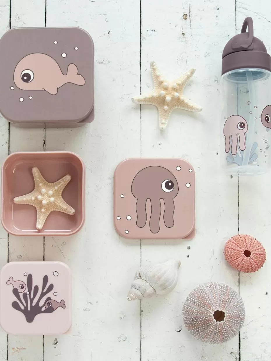 Brotboxen & Flaschen-Done by Deer Kinder-Lunchboxen Sea Friends, 3er-Set Altrosa, Mauve