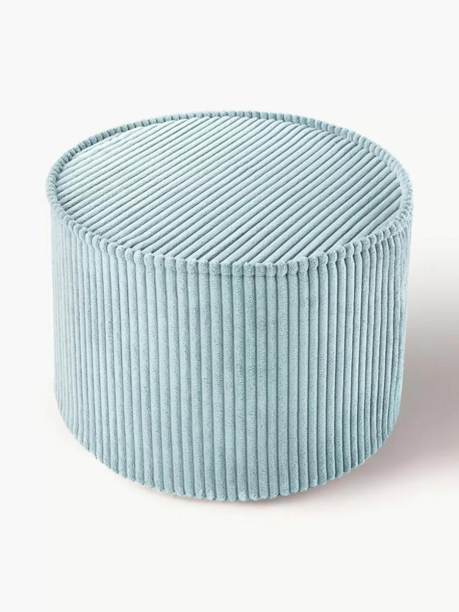 Sitzsäcke-Wigiwama Kinder-Pouf Sugar aus Cord, Ø 40 cm Cord Hellblau